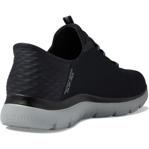 🆕 Men Black Hands Free Slip-ins Summits  Heel Pillow Vegan High Range Sneaker - Picture 6 of 7